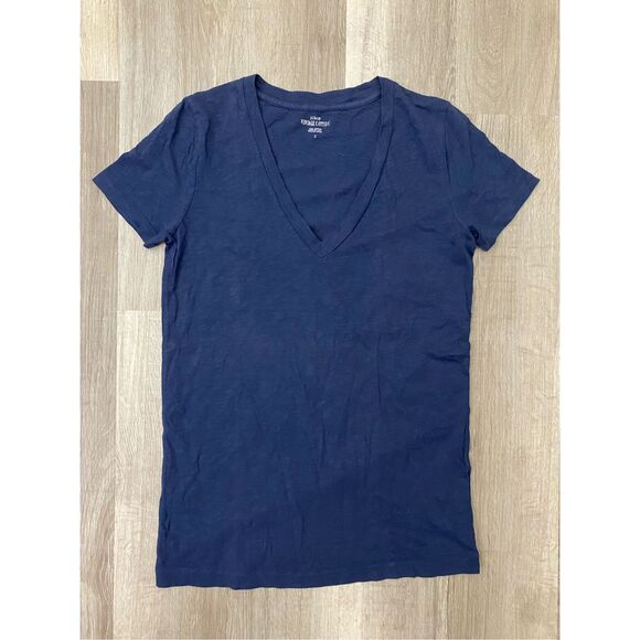 J. Crew Vintage Cotton Navy and Black V-Neck T-Shirts, Size Small (Lot of 2) - Picture 5 of 6